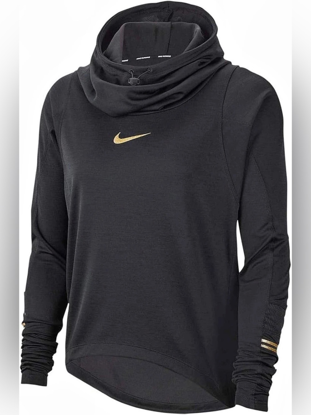 Nike Women's Black Hooded Athletic running Top Like New